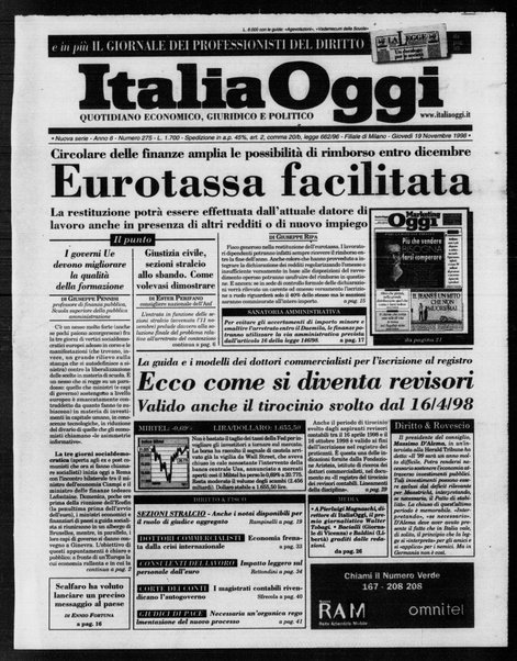 Italia oggi : quotidiano di economia finanza e politica